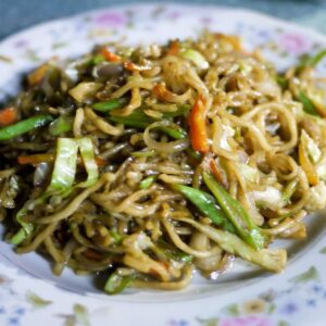 Burmese Pan Fried Noodles with Delicate Seafood Curry Sauce