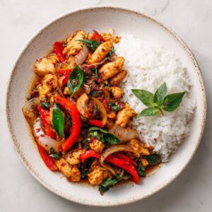 Pla Pad Nam Prik Pao - Fish in Roasted Chili Paste