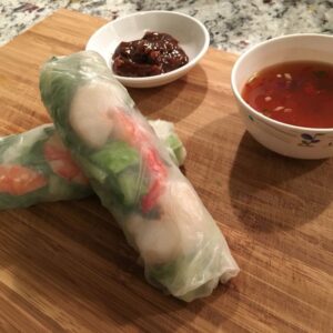 Vietnamese Summer Rolls - Rice Paper Rolls with Roasted Peanut and Nuoc Cham Dip  (Avocado/Chicken/Prawns/Fresh Vegetables)